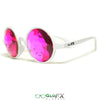 GloFX Kaleidoscope Glasses - White - Magenta