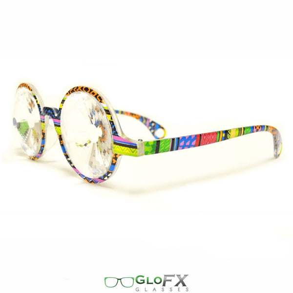 GloFX Kaleidoscope Glasses - Tribal - Clear Wormhole