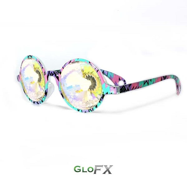 GloFX Kaleidoscope Glasses - Aztec - Rainbow Wormhole