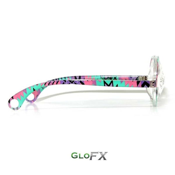 GloFX Kaleidoscope Glasses - Aztec - Clear