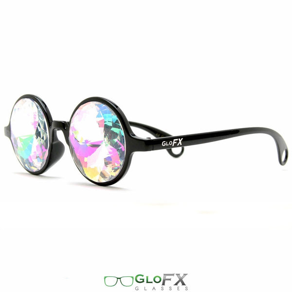 GloFX Kaleidoscope Glasses - Black - Rainbow