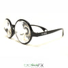 GloFX Kaleidoscope Glasses - Black - Clear Wormhole