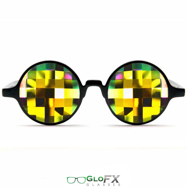GloFX Kaleidoscope Glasses - Black - Rainbow Bug-Eye