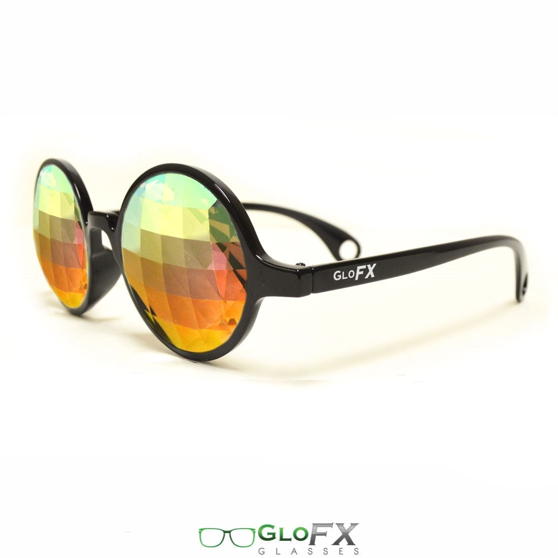 GloFX Kaleidoscope Glasses - Black - Rainbow Bug-Eye