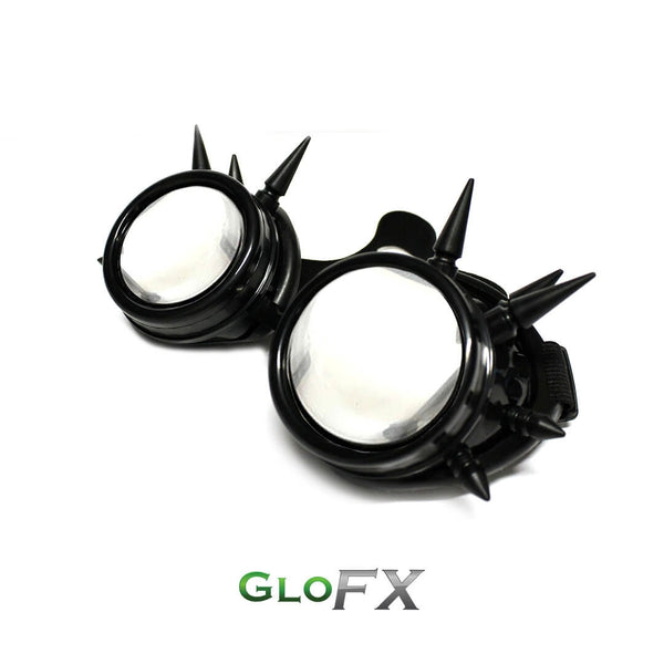 GloFX Diffraction Goggles - Black Spike - Clear