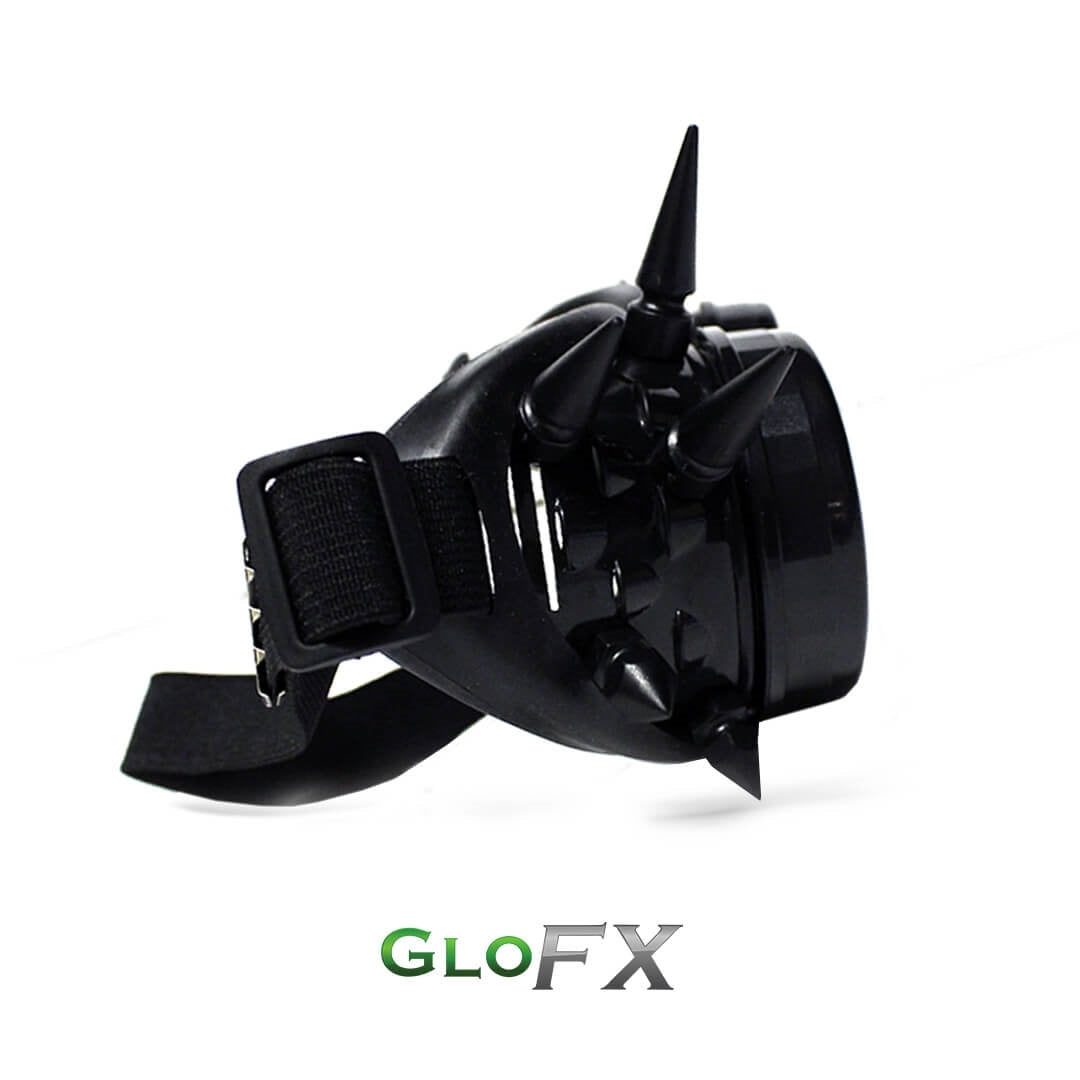 GloFX Diffraction Goggles - Black Spike - Clear