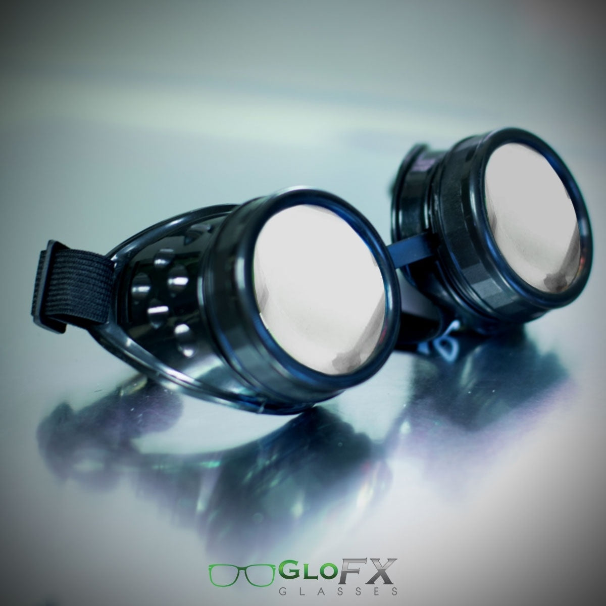 GloFX Diffraction Goggles - Black - Clear