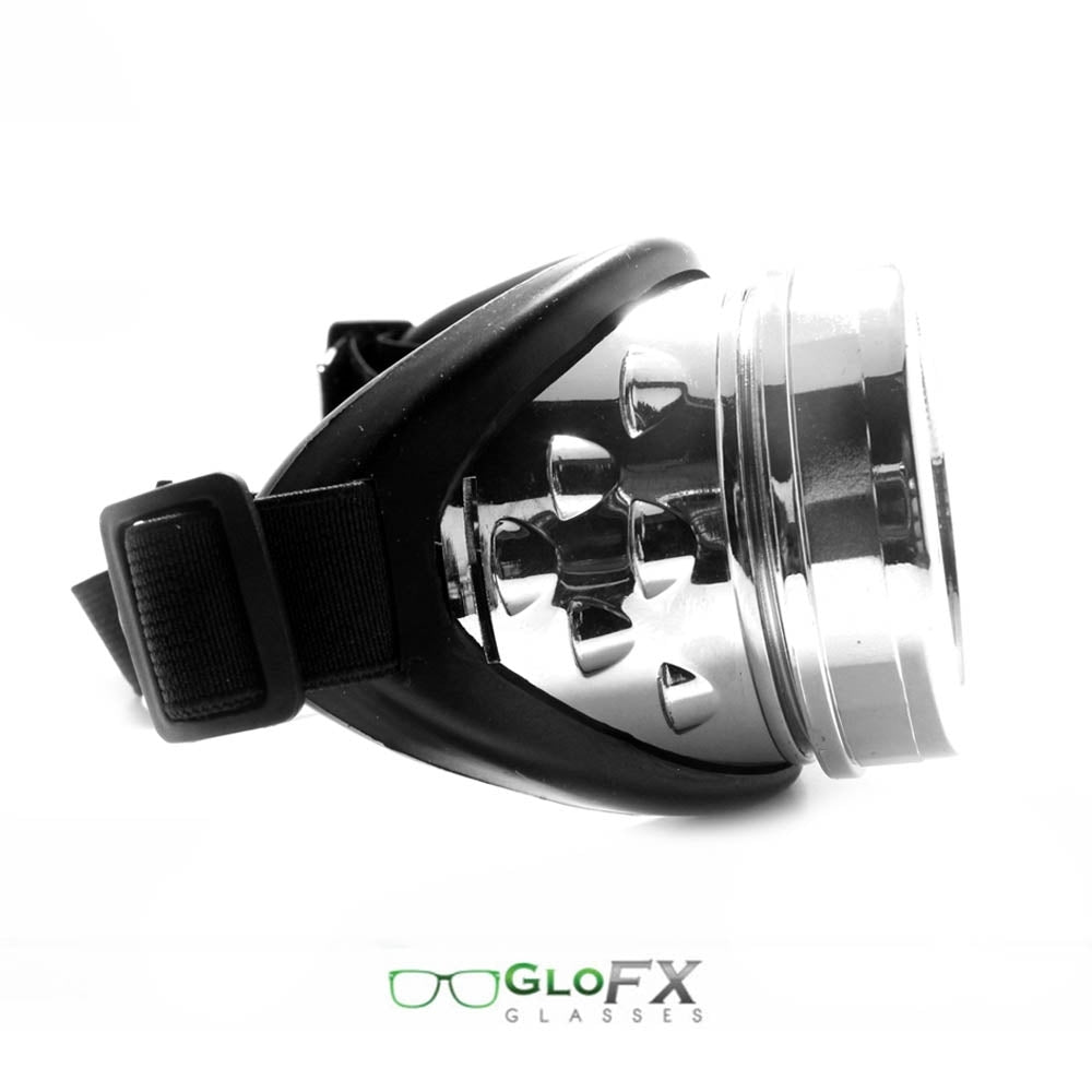 GloFX Kaleidoscope Goggles - Chrome - Rainbow Fractal