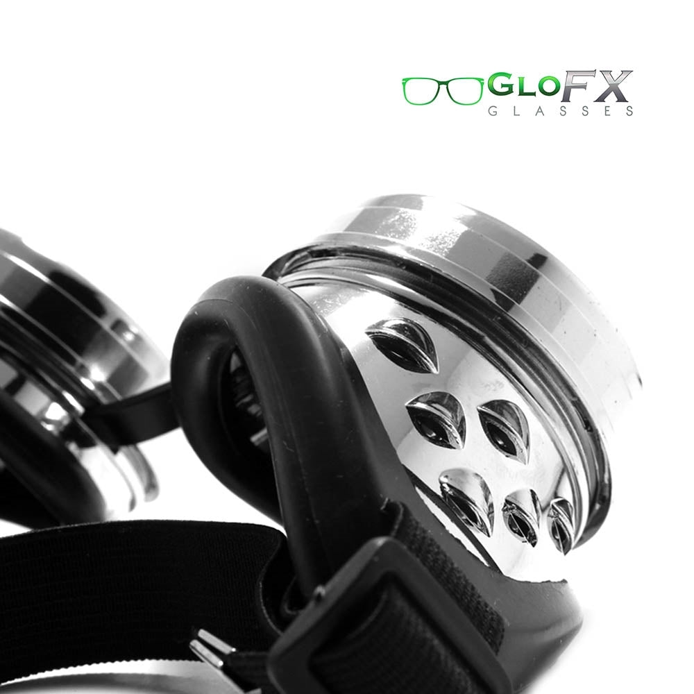 GloFX Kaleidoscope Goggles - Chrome - Rainbow Fractal