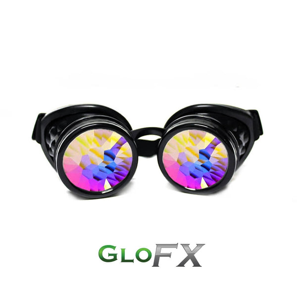 GloFX Kaleidoscope Goggles - Black - Rainbow Fractal