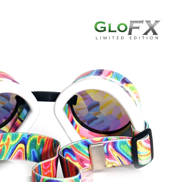 GloFX Kaleidoscope Goggles - Kandi Swirl - Rainbow Fractal