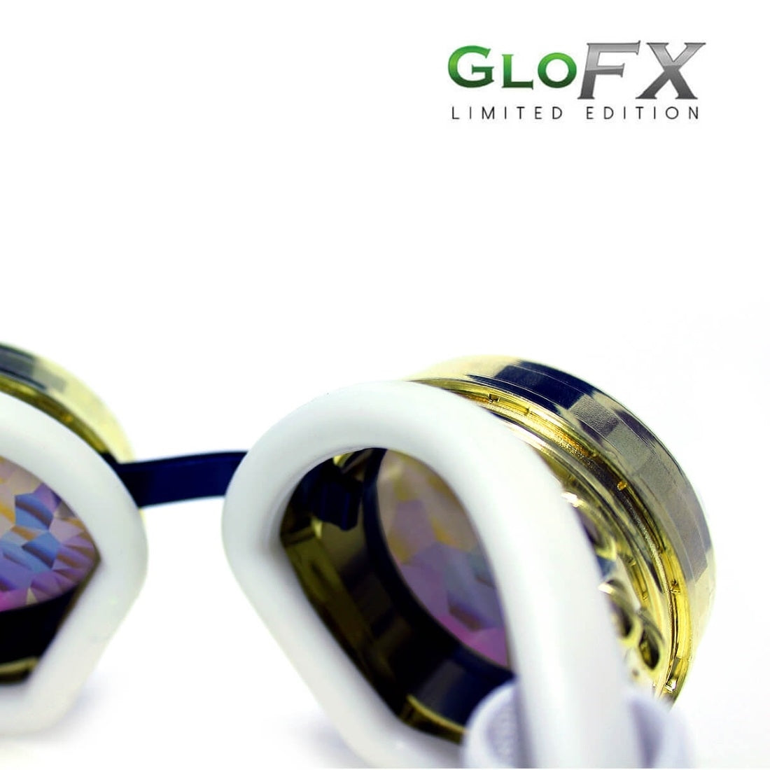 GloFX Kaleidoscope Goggles - Royal Gold - Rainbow Fractal