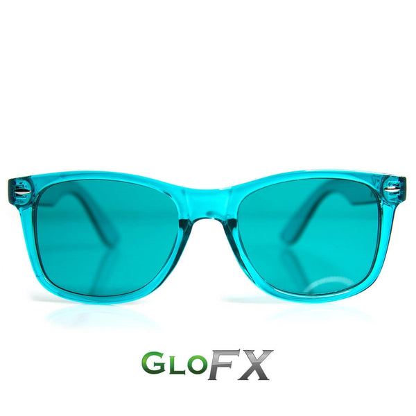 GloFX Colour Infused Diffraction Glasses - Aqua Blue