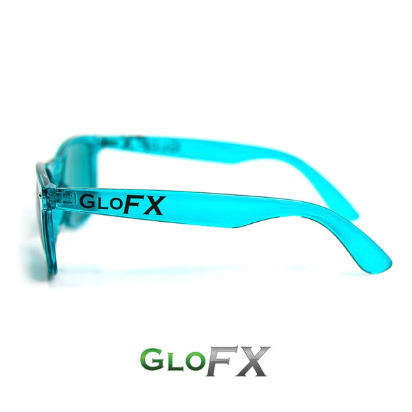 GloFX Colour Infused Diffraction Glasses - Aqua Blue