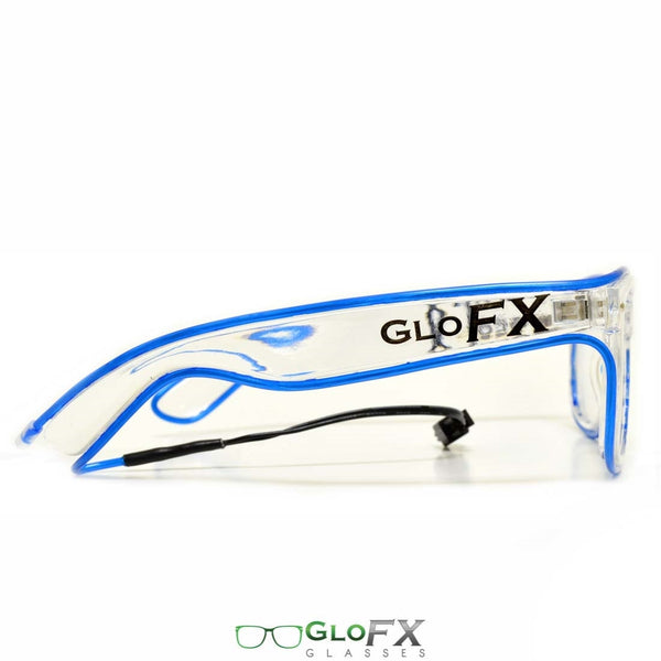 GloFX Ultimate Diffraction Glasses - Clear with Blue Luminescence