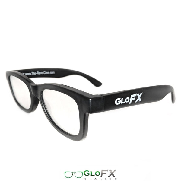 GloFX Standard Diffraction Glasses - Black - Clear - 10 Pack