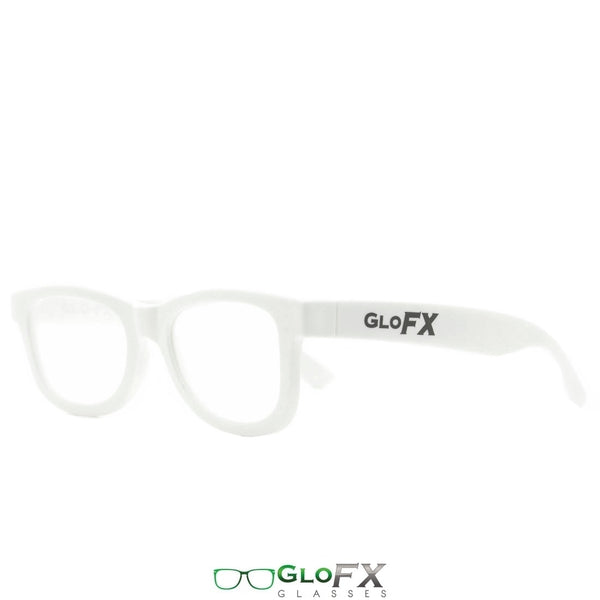 GloFX Standard Diffraction Glasses - White - Clear - 5 Pack