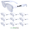 GloFX Standard Diffraction Glasses - White - Clear - 10 Pack