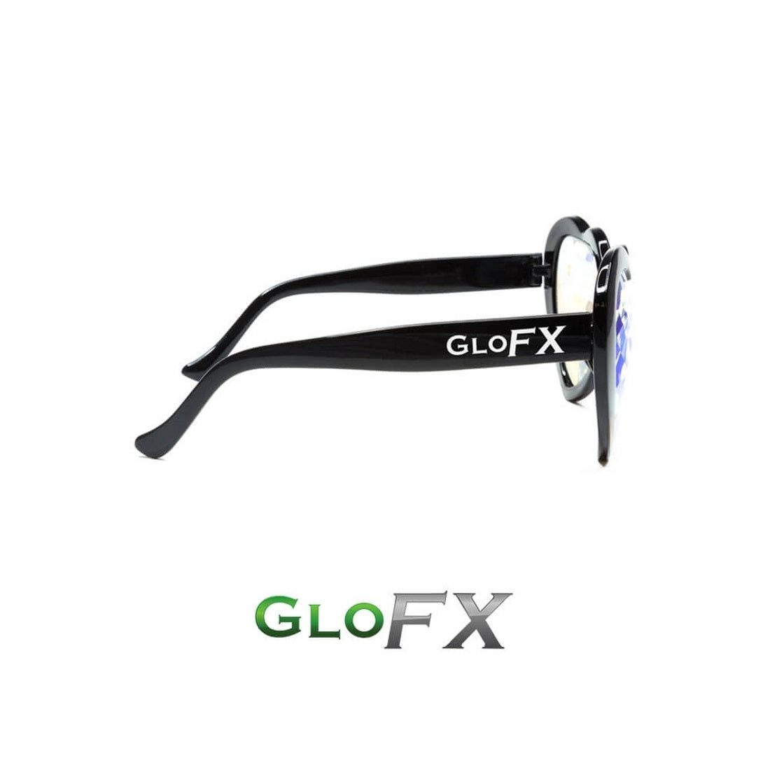 GloFX Heart Shaped Kaleidoscope Glasses - Black