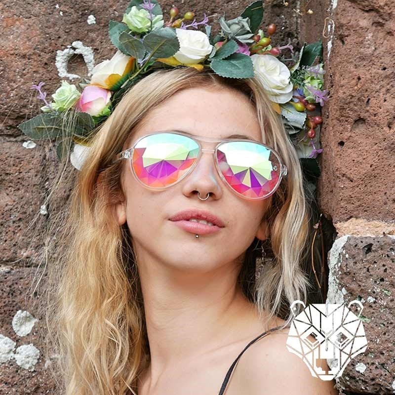 GloFX Aviator Kaleidoscope Glasses - Clear