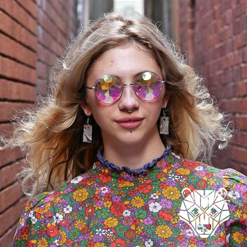 GloFX Transparent Blue Kaleidoscope Glasses - Rainbow Prism Diffraction Lenses For Raves