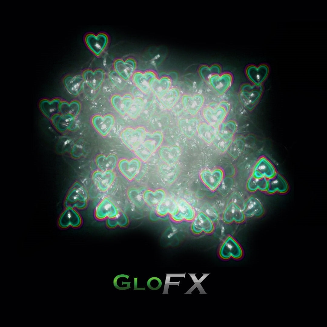 GloFX Heart Effect Diffraction Goggles – Black