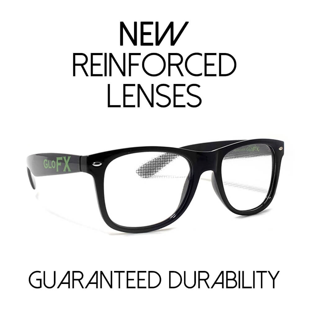 GloFX Heart Effect Diffraction Glasses – Black