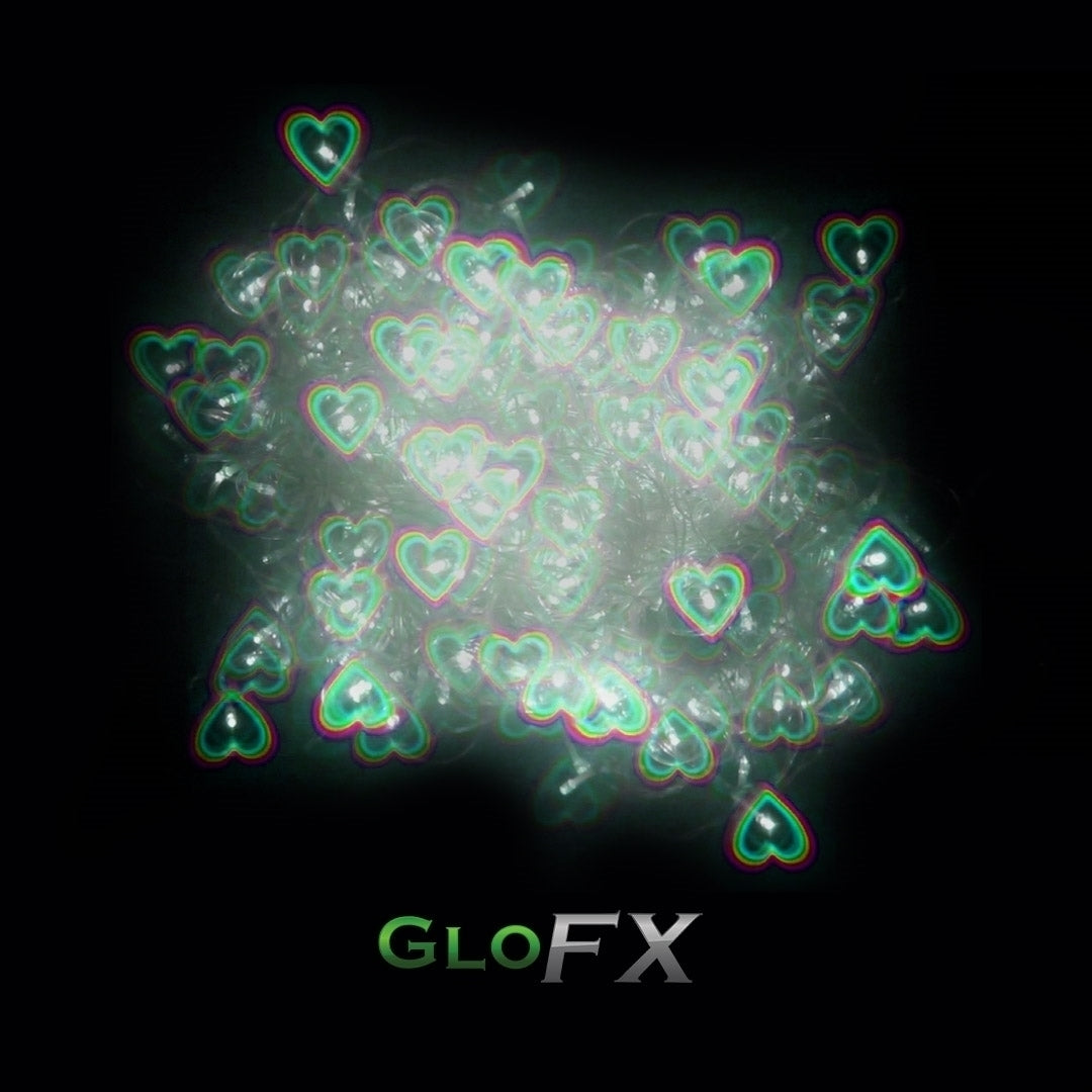 GloFX Heart Effect Diffraction Glasses – Pink