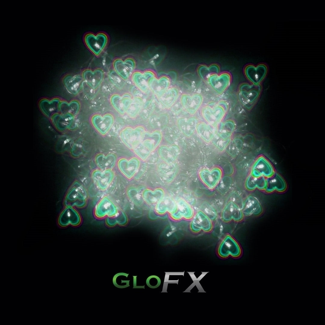 GloFX Heart Effect Diffraction Glasses – Clear
