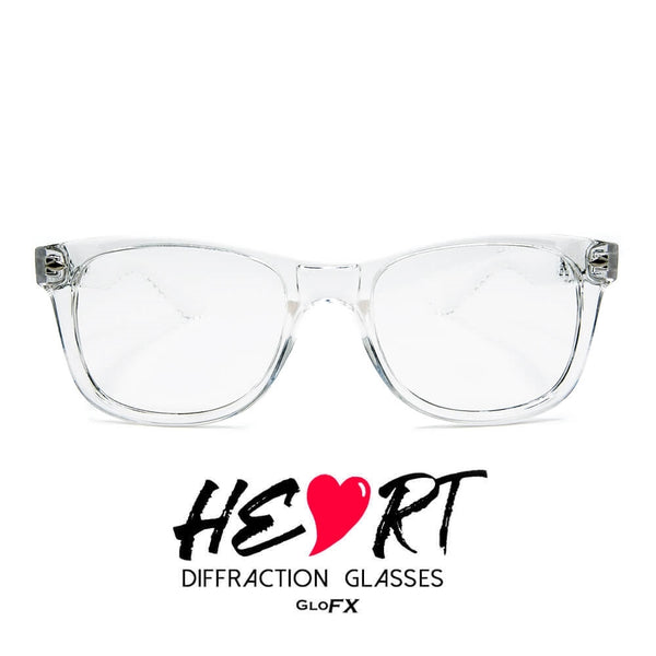 GloFX Heart Effect Diffraction Glasses – Clear