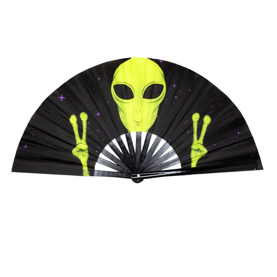 GloFX Festival Folding Fan - Alien
