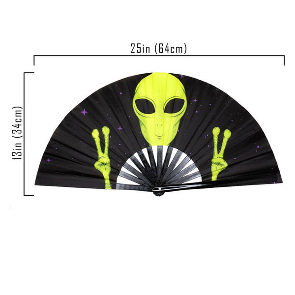 GloFX Festival Folding Fan - Alien