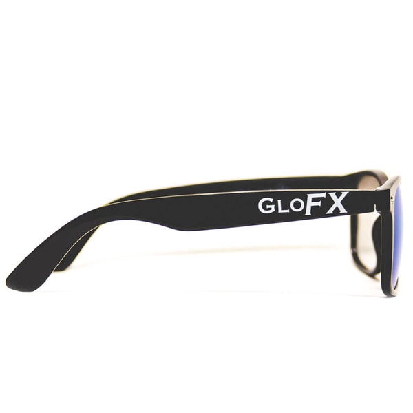 GloFX Diffraction Glasses - Black - Blue Mirror