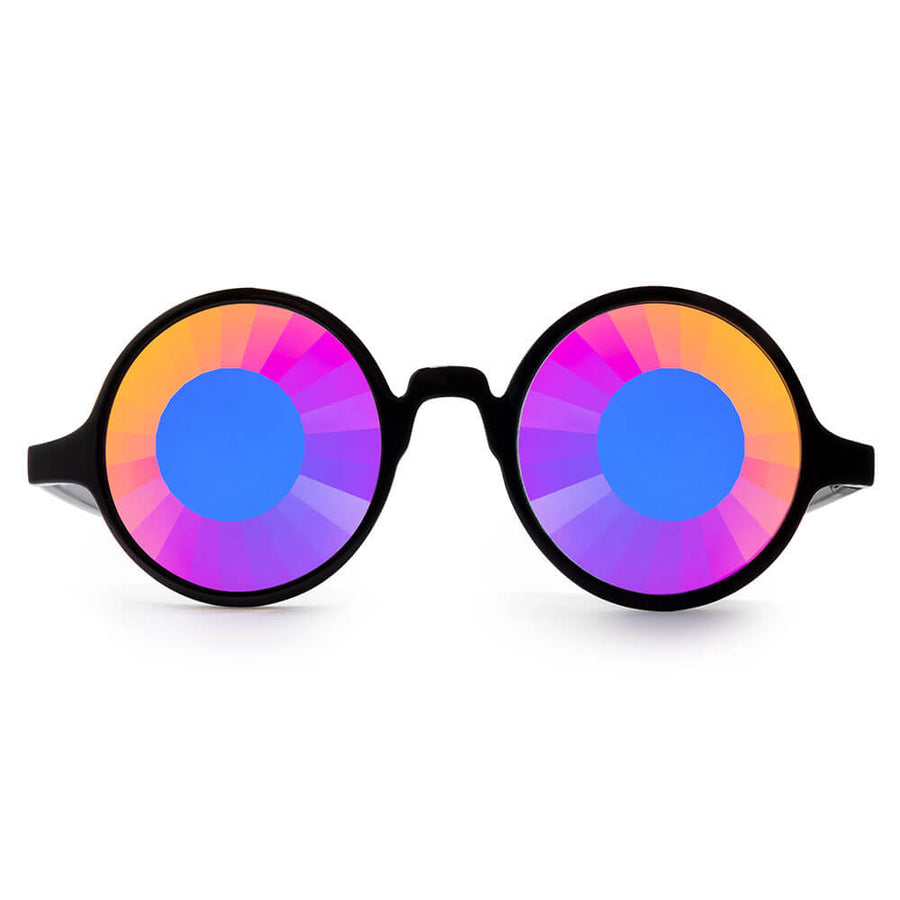 GloFX Kaleidoscope Glasses - Black - Wormhole Flat Back