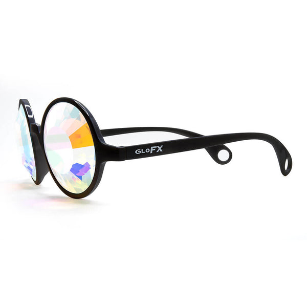 GloFX Kaleidoscope Glasses - Black - Wormhole Flat Back
