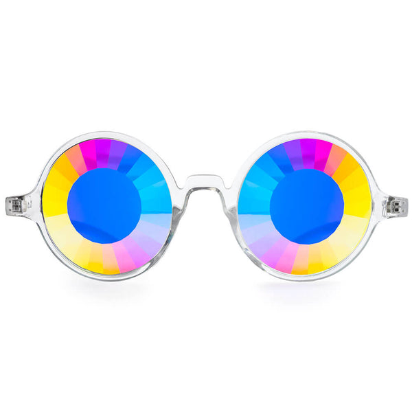 GloFX Kaleidoscope Glasses - Clear - Wormhole Flat Back