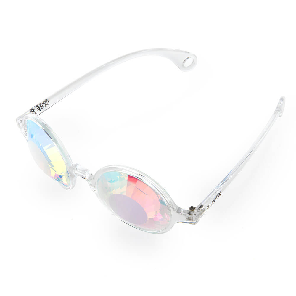 GloFX Kaleidoscope Glasses - Clear - Wormhole Flat Back