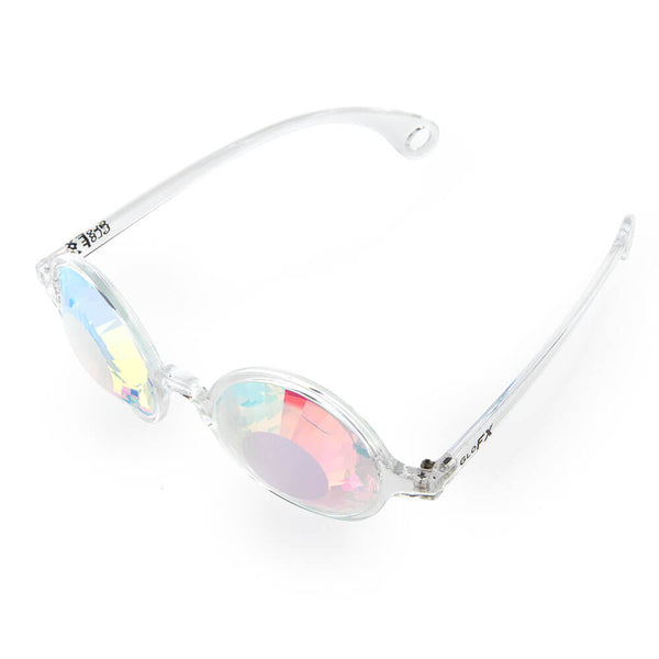 GloFX Kaleidoscope Glasses - Clear - Wormhole Flat Back