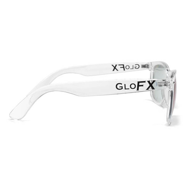 GloFX Diffraction Glasses - Clear - Blue Mirror