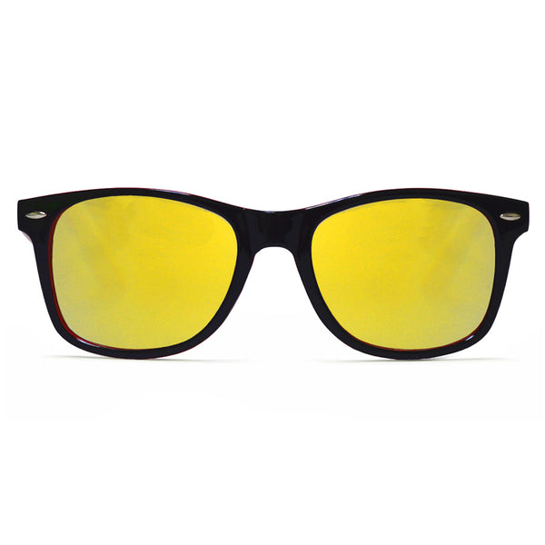 GloFX Diffraction Glasses - Red + Black - Gold Mirror