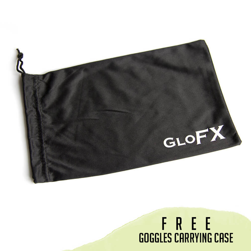 GloFX Kaleidoscope Goggles - Black Spike - Rainbow Fractal