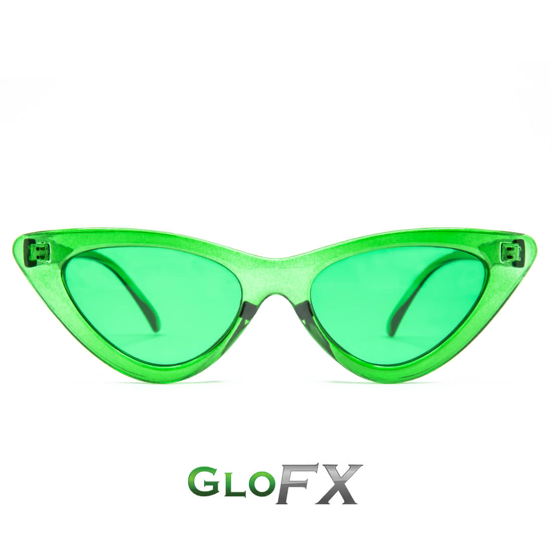 GloFX Cat Eye Colour Therapy Glasses - Green