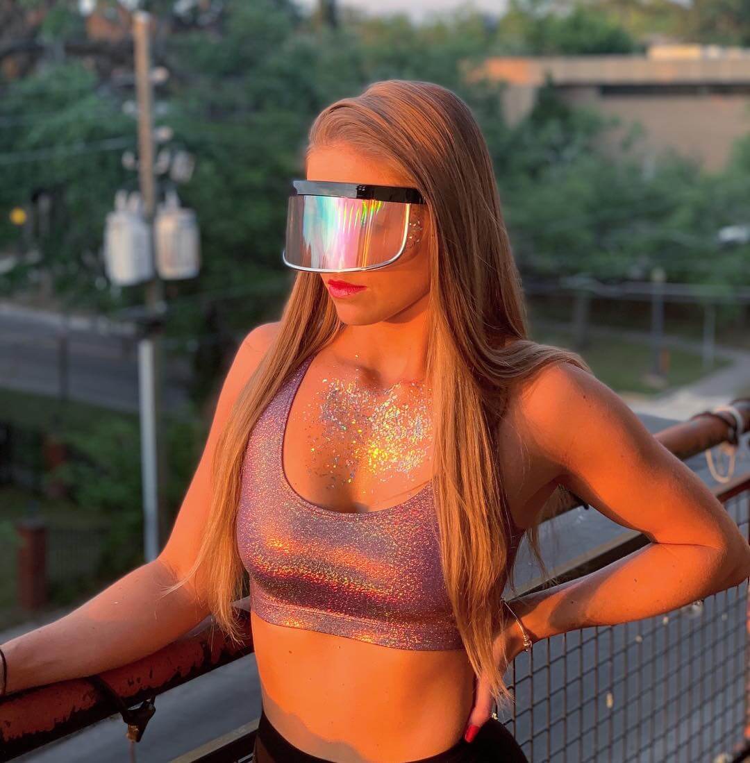 GloFX Galactic Invader Diffraction Visor – Rainbow Gradient