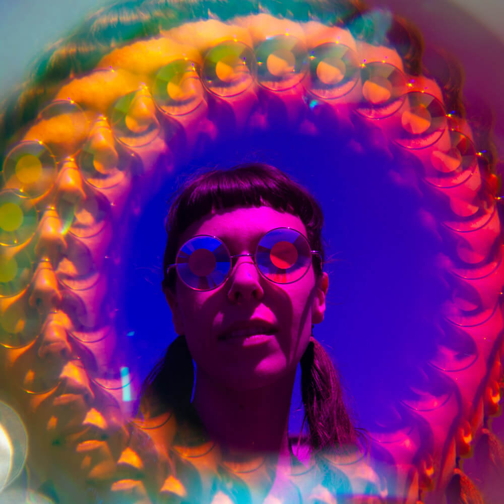 GloFX Kaleidoscope Glasses - White - Wormhole Flat Back
