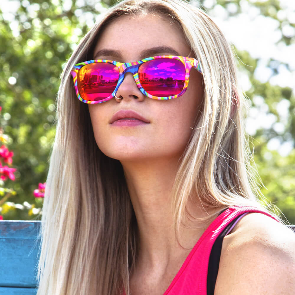 Kandi Swirl Diffraction Glasses - Rainbow Gradient | The Rave Cave