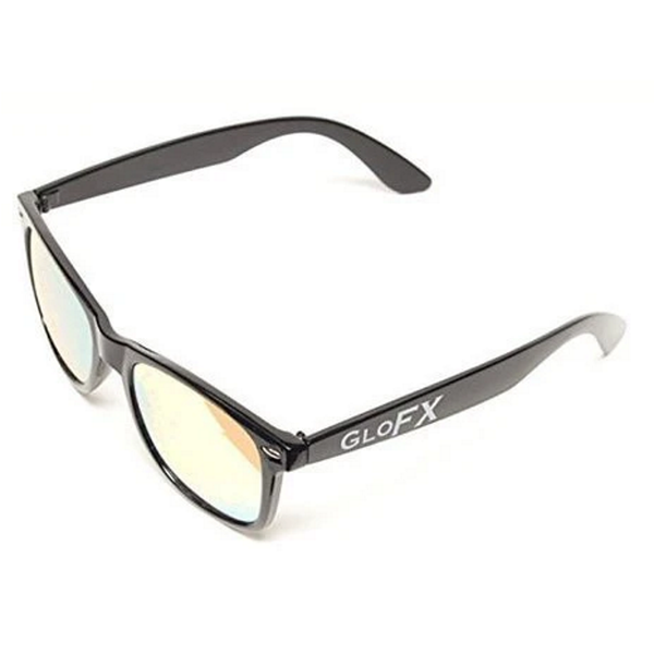 GloFX Diffraction Glasses - Black - Gold Mirror